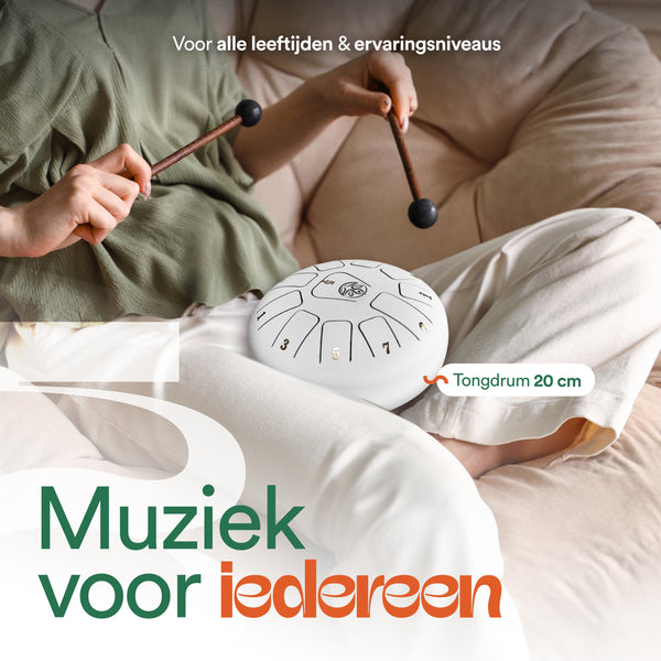 Tongue drum - Gewoon Wit - 20 cm
