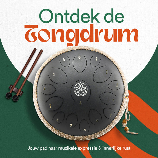 Tongue drum - Onyx Zwart - 36 cm