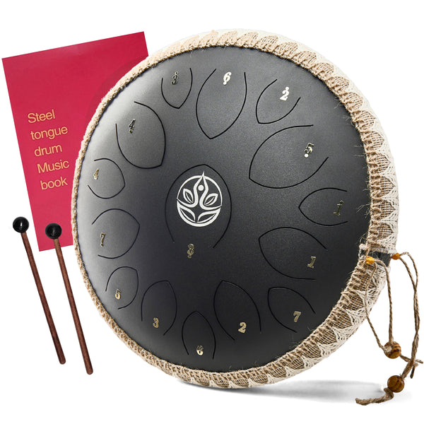 Tongue drum - Onyx Zwart - 36 cm